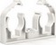 Double clamp for copper piping with clip  and nut M6 (white)