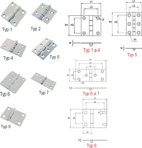 Square Stainless Steel Hinges