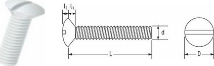 Raised Slotted Countersunk Screws