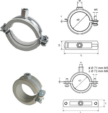 Sliding clamp-screw M8 and two-screw M8 / M10